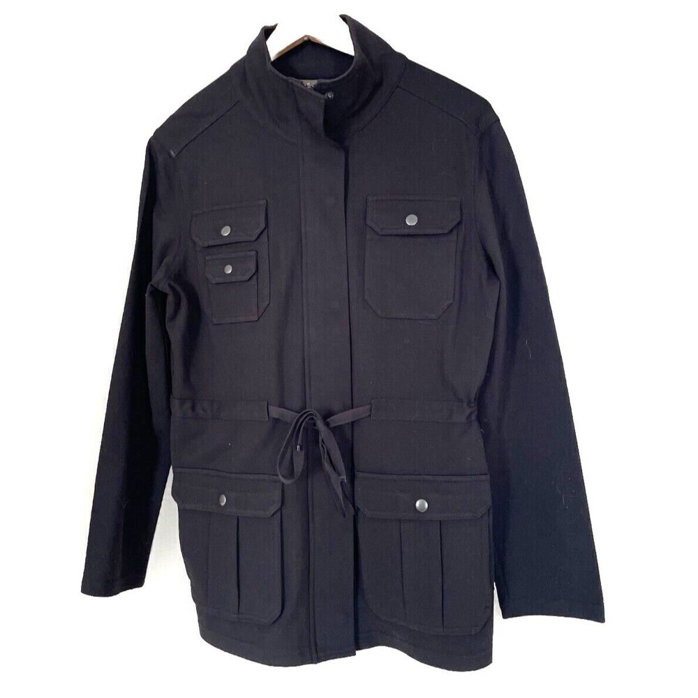 Tommy Bahama Lightweight Coat Women S Field Jacket Black Softshell Preppy Tie